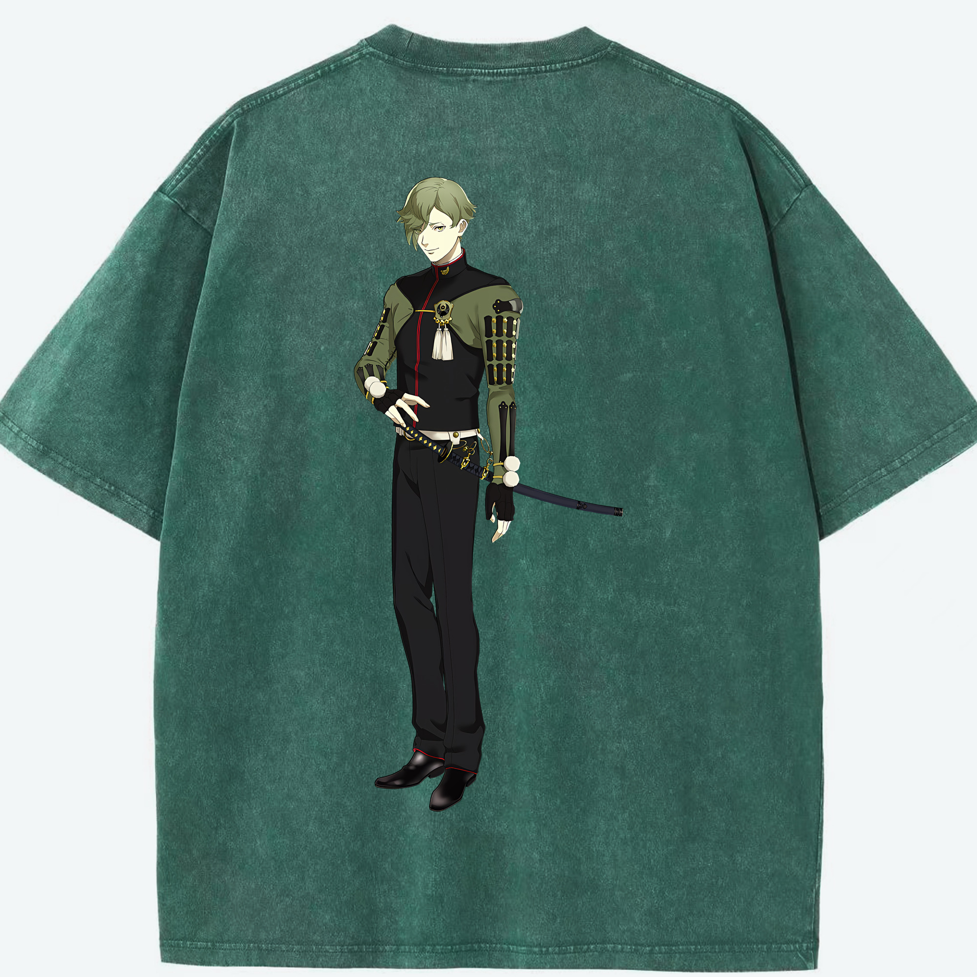 （画像用） 刀剣乱舞 Touken Ranbu 綿100% ヴィンテージ風 半袖Tシャツ（背面プリント）
